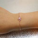 Pink Diamond Footprint Bracelet
