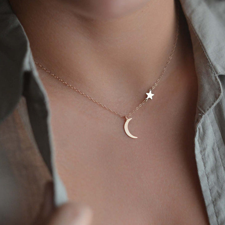 Moon Star Necklace Women