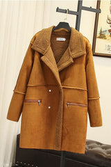 Mid-Length Suede Coat