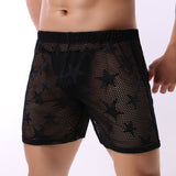 Casual comfort star mesh hollow low waist shorts men