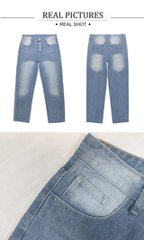 Women's Breasted Straight Jeans