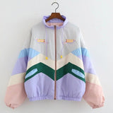 Colorblocked cotton coat