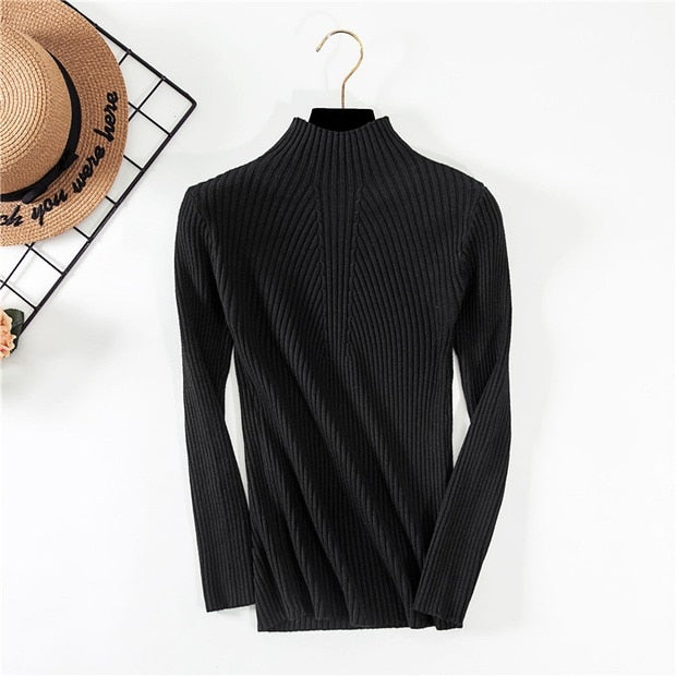 Threaded half-neck sweater