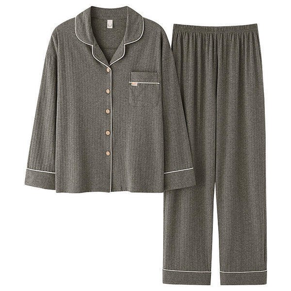 Simple Cotton Long-Sleeved Men's Homewear pajama