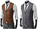 Men's Metal Chain Slim Business Vest Casual Vest