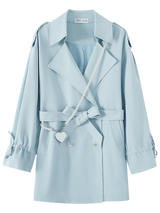 British Style Blue Trench Coat