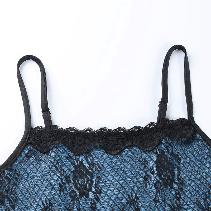 Contrasting Color Sweet And Sexy Lace Camisole Women
