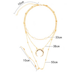Multilayer Crescent Moon Choker Necklace
