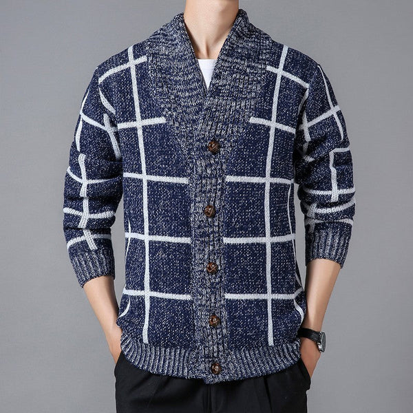Men's Plaid Cardigan sweater