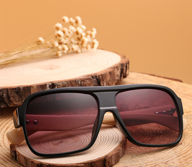 Wooden square sunglasses