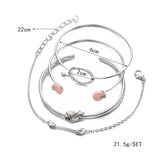 Knot Round Crystal Gem Multilayer Adjustable Bracelet