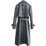 Men's long Wool trench coat