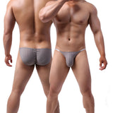 Men's Nylon Thong Striped Underwear