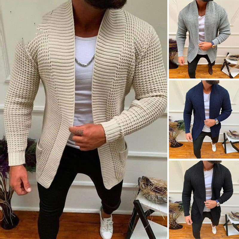 Striped Casual Knitted Cardigan sweater Jacket Men
