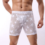 Casual comfort star mesh hollow low waist shorts men