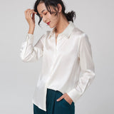 Silk long sleeve shirt women