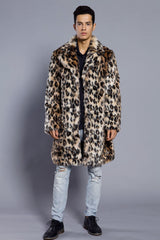Leopard Fur Men's Suit Warm Coat Men