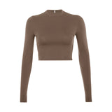 Skinny Solid Color All-Match Ladies Top