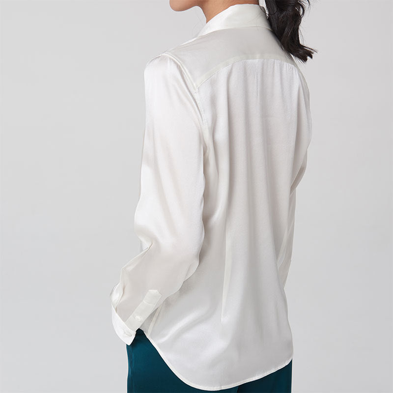Silk long sleeve shirt women