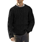 Men's American Solid Color Round Neck sweater