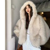 Casual Hooded Warm Faux Fur Jacket