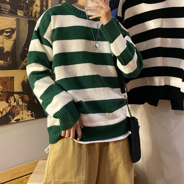 Autumn And Winter Loose striped Sweater