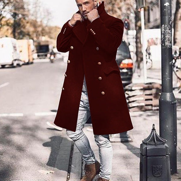 Winter Coat Mid-length Double-breasted Woolen Trench Coat