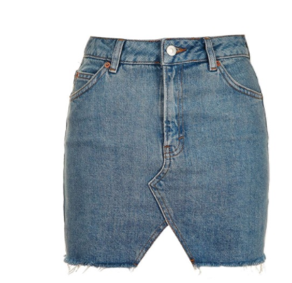 High Waist Denim Mini Jeans Skirt