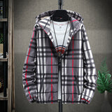 Men's new style Slim Hooded Plaid Jacket