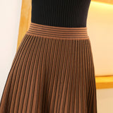 Solid Color Thin Knit Skirt