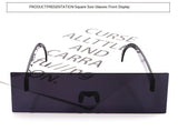 Straight Long Strip Props Two-dimensional Black Long Frame Square Sunglasses