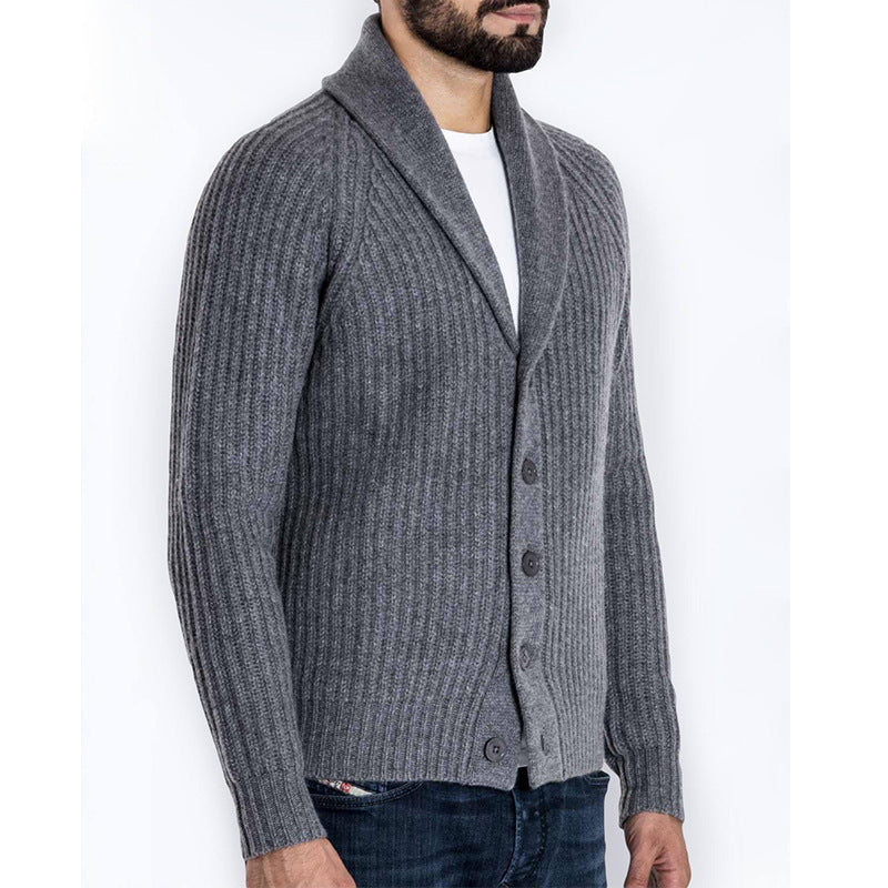 Long Sleeve Cardigan Men Knitted Sweater