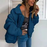 Faux lambswool oversized jacket