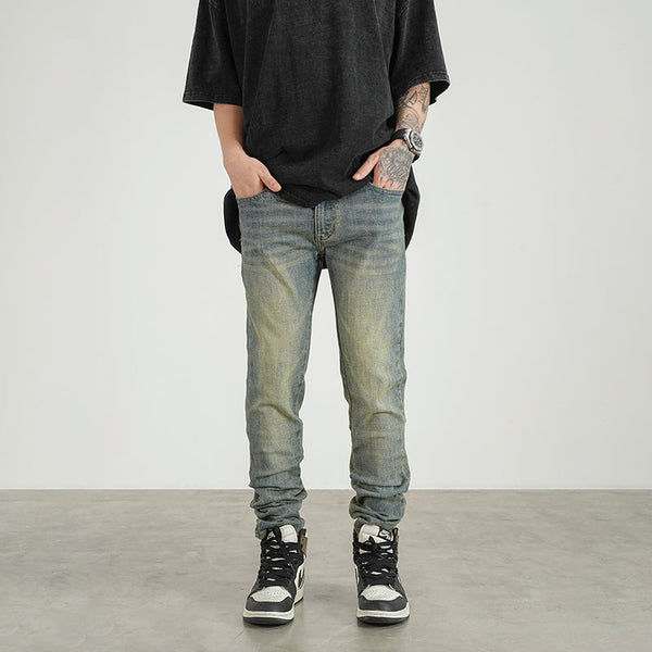 New Washed Distressed Stretch Slim-fit Jeans