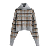 Wool Blend Check Pullover Sweater