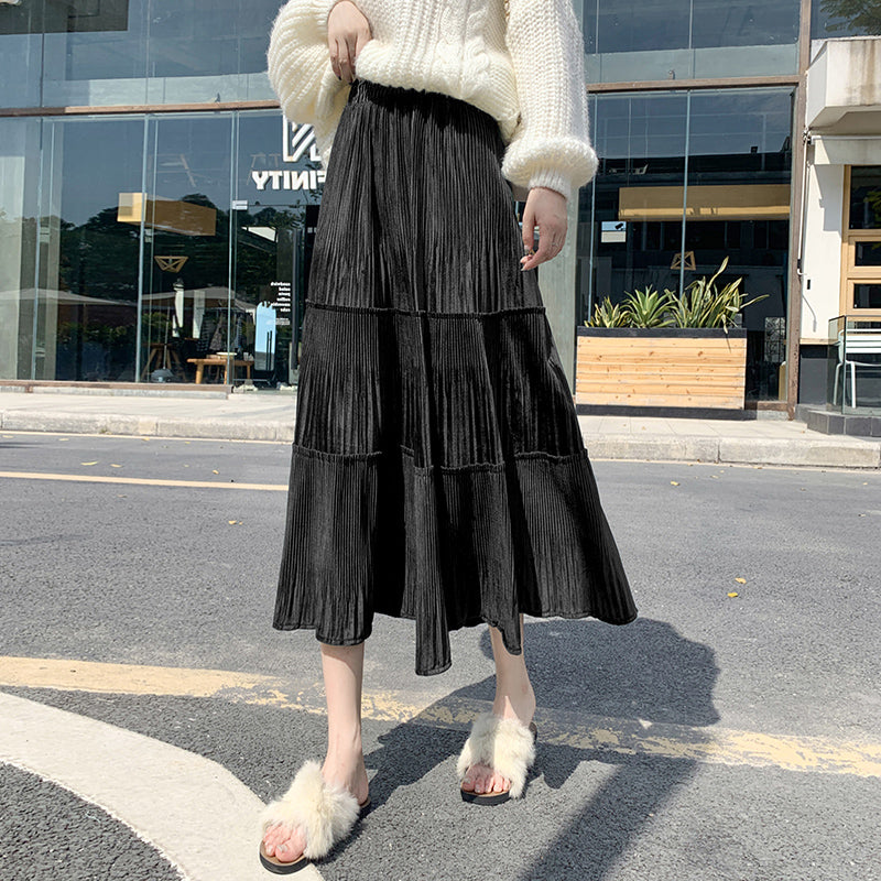 Small Elastic Pleated Skirt