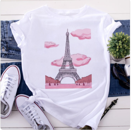 paris tower print tshirt