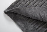 Men's Long Sleeve Twist Half High Neck Zipper Knit