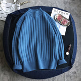 turtleneck vertical stripe sweater