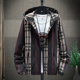 Men's new style Slim Hooded Plaid Jacket