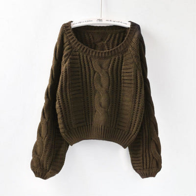 Lantern Sleeve Short Sweater