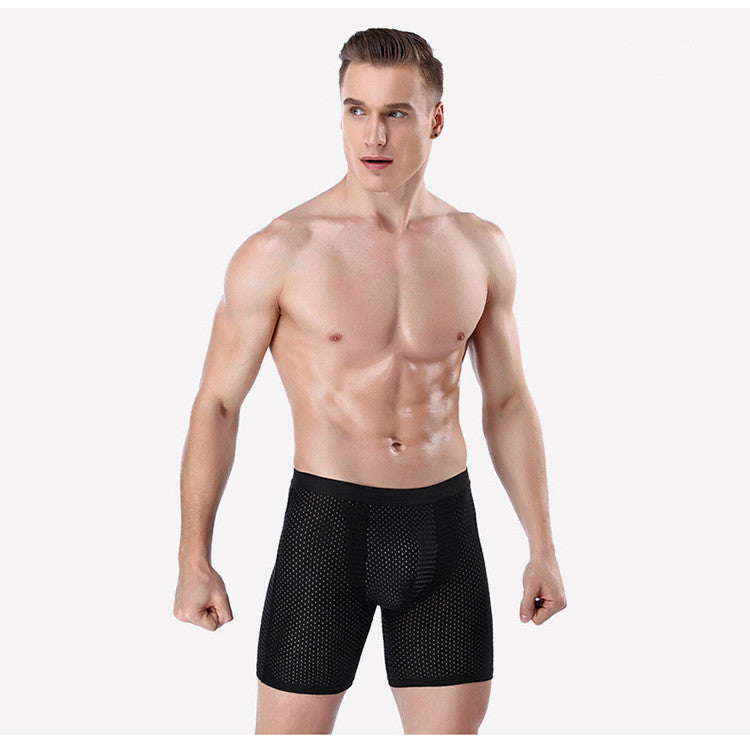 sexy breathable boxer briefs running wear leg long pants