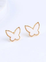 Simple White Butterfly Earrings