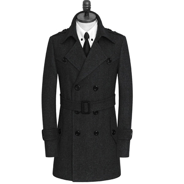 Autumn And Winter Wool Men's Cashmere trench Coat