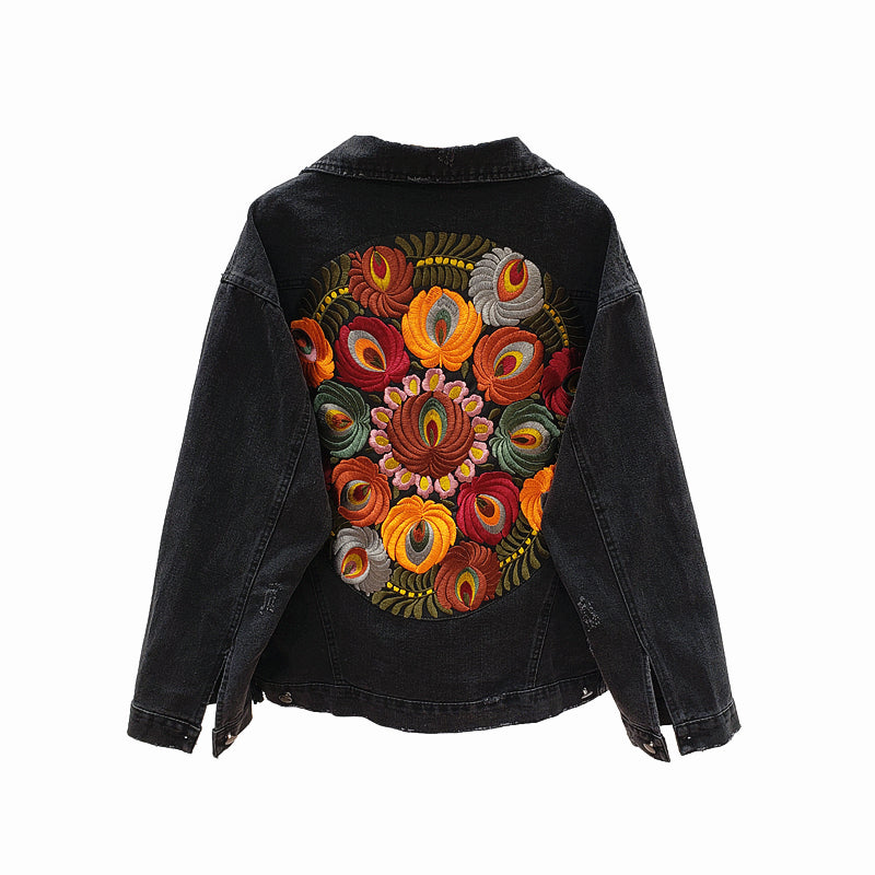 Women's embroidered denim jacket