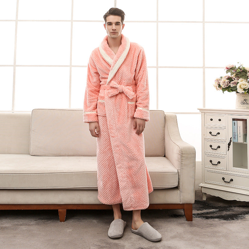men & Women Pajamas Couple Gown Bathrobe Winter Robe loungewear