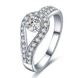 Diamond Zircon Adjustable Ring