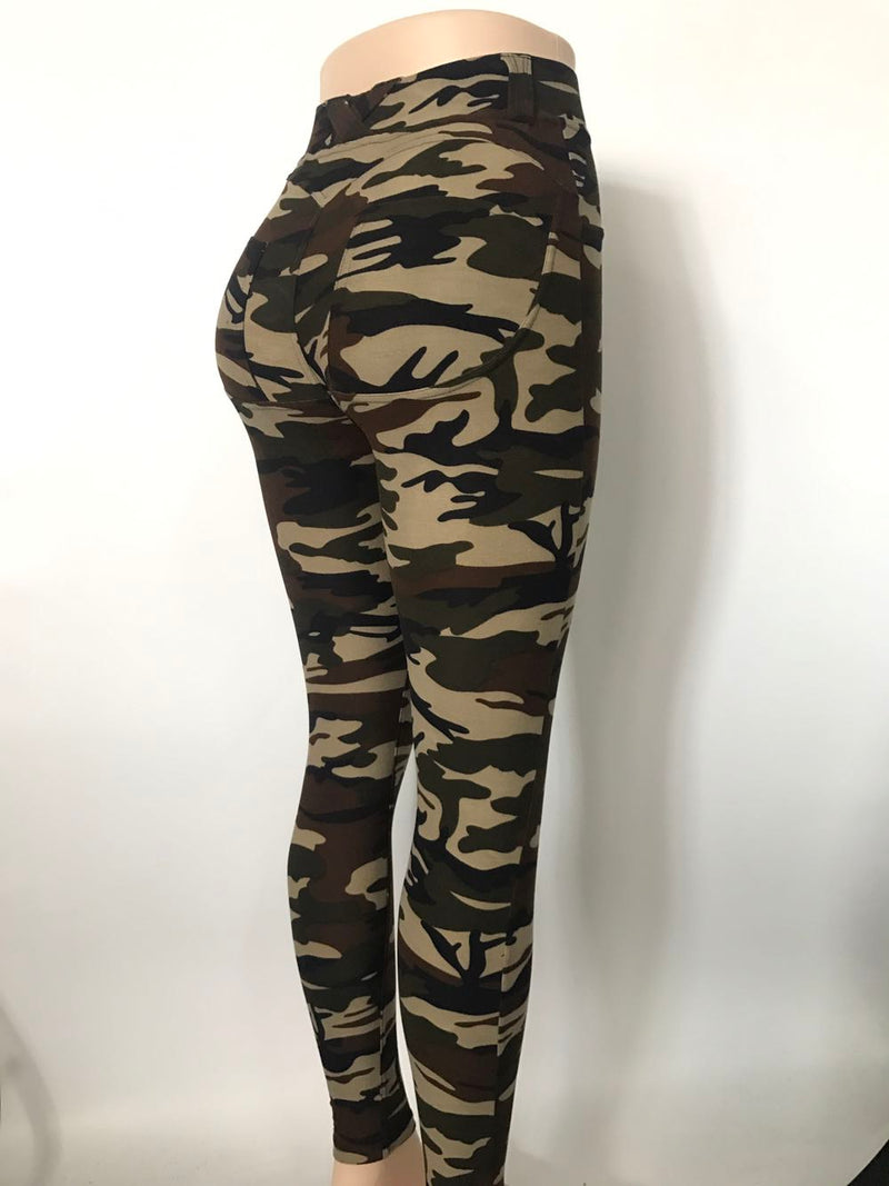 Peach hips slim camouflage printed yoga pants sports leggings women