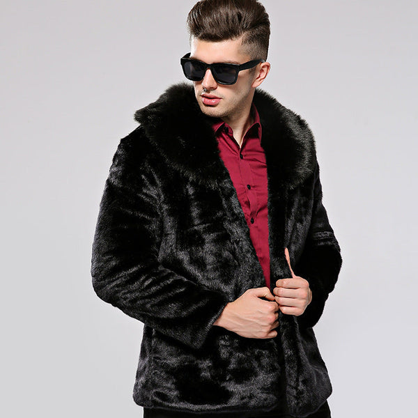 Faux Fur Winter Jacket Men
