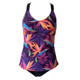 One-Piece Swimsuit Sexy V-Neck Leaf Print Plus Size Swimsuit